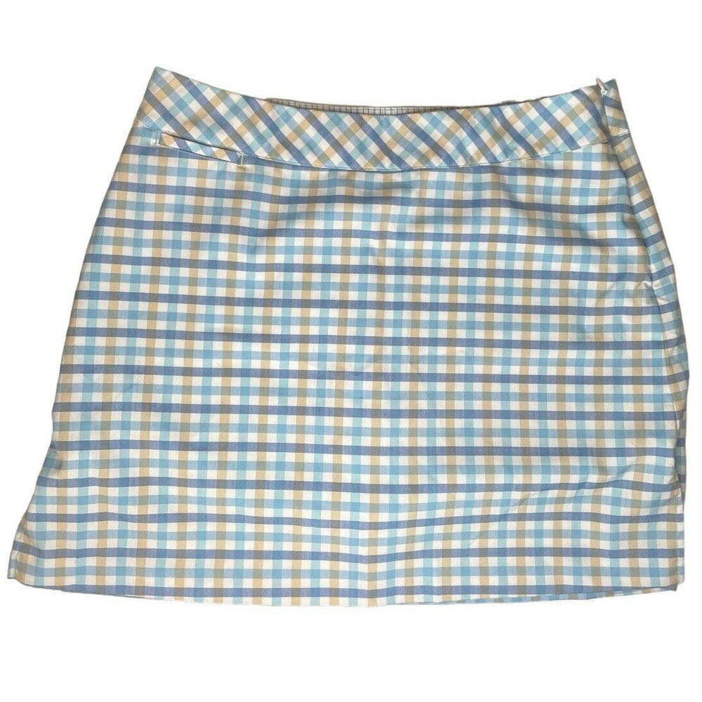 Adidas Size 10 Womens Skort Golf Tennis Athletic Skirt Shorts Blue Plaid